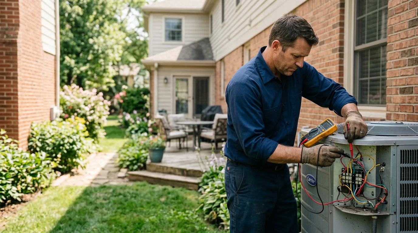 HVAC technician working near Lyndonville, NY